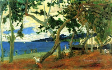 トリノの入り江またはマルティニークの海岸から見たサンピエールの港 ポール・ゴーギャンの風景 Oil Paintings